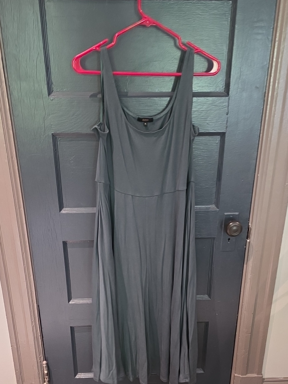 Quince Dark Green Sleeveless Midi Dress